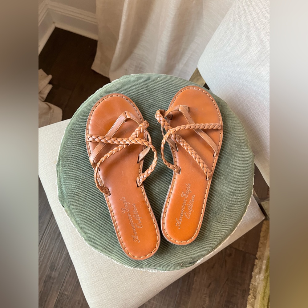 American Eagle Women’s Leather Sandals 8 Braided